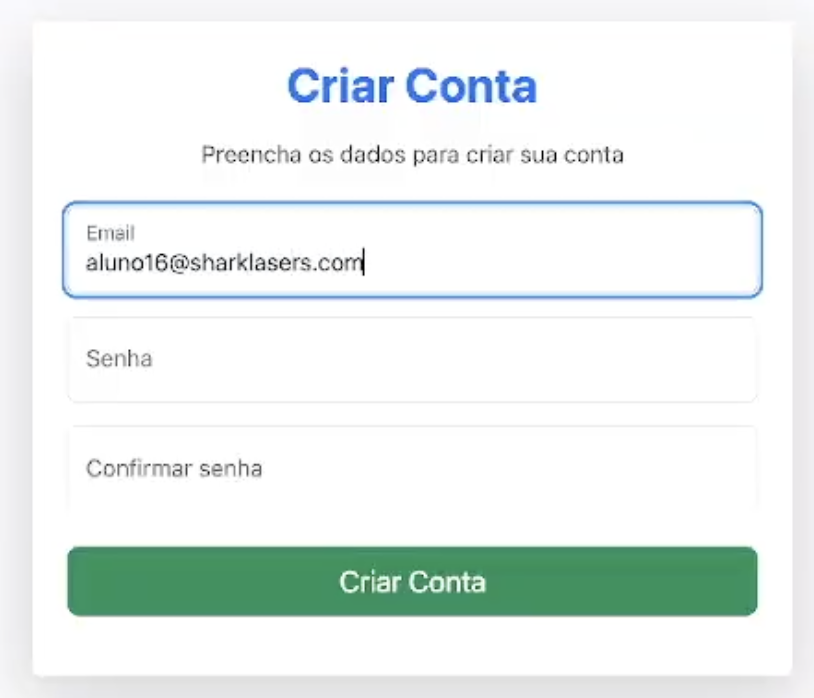 Definição de senha